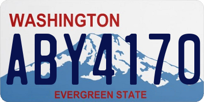 WA license plate ABY4170