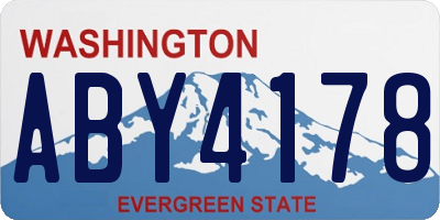 WA license plate ABY4178