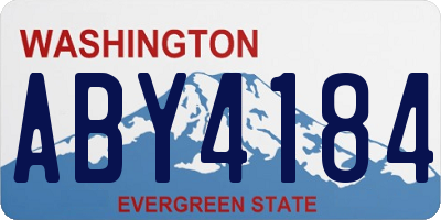 WA license plate ABY4184