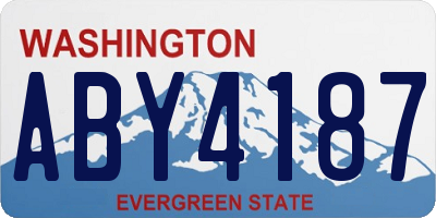 WA license plate ABY4187