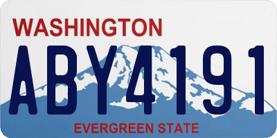 WA license plate ABY4191