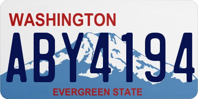 WA license plate ABY4194