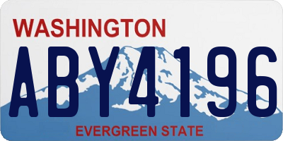 WA license plate ABY4196