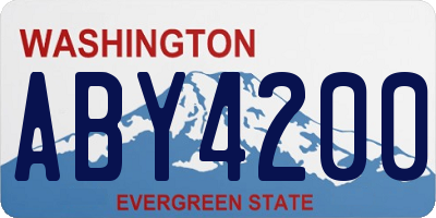 WA license plate ABY4200