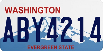 WA license plate ABY4214