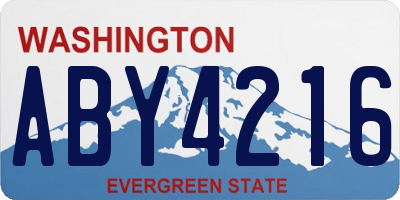 WA license plate ABY4216