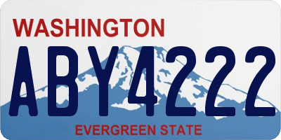 WA license plate ABY4222