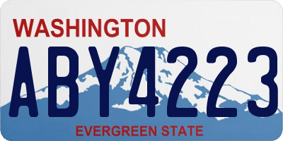 WA license plate ABY4223