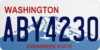 WA license plate ABY4230