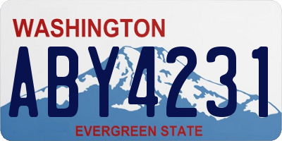 WA license plate ABY4231