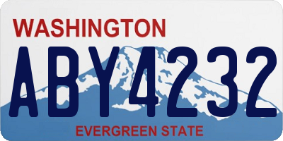 WA license plate ABY4232