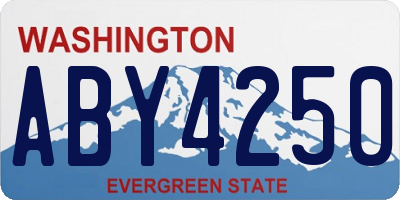 WA license plate ABY4250