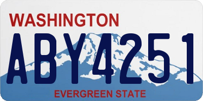 WA license plate ABY4251