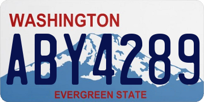 WA license plate ABY4289