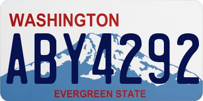 WA license plate ABY4292