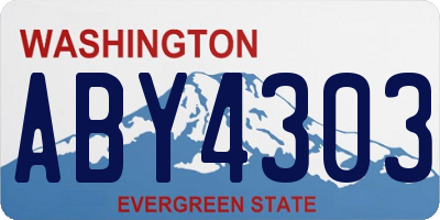 WA license plate ABY4303