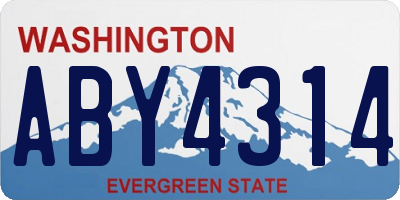 WA license plate ABY4314