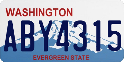 WA license plate ABY4315