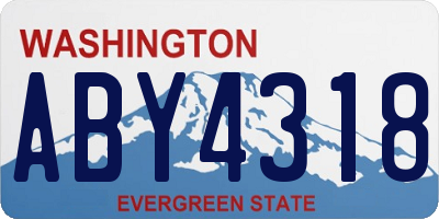 WA license plate ABY4318