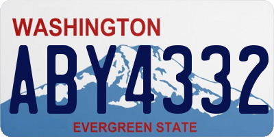 WA license plate ABY4332