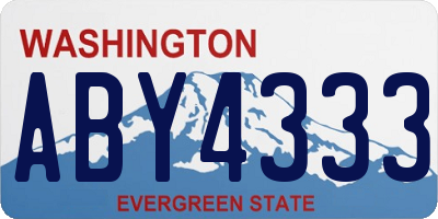WA license plate ABY4333