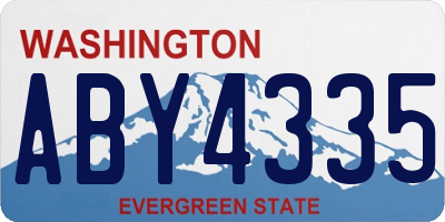 WA license plate ABY4335
