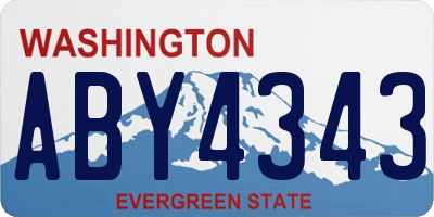 WA license plate ABY4343