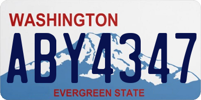 WA license plate ABY4347