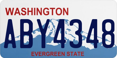 WA license plate ABY4348