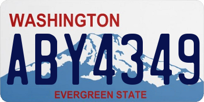 WA license plate ABY4349