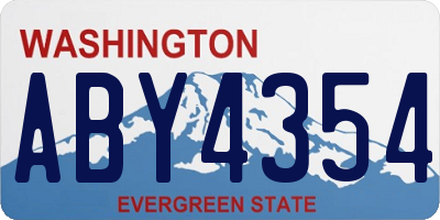 WA license plate ABY4354
