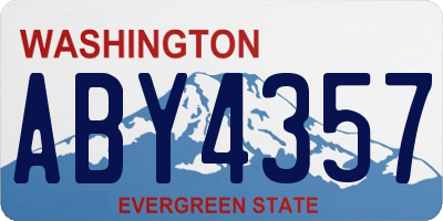 WA license plate ABY4357