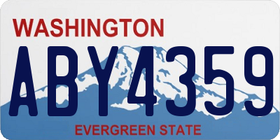 WA license plate ABY4359