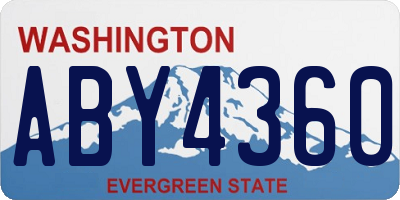 WA license plate ABY4360
