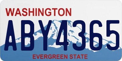 WA license plate ABY4365
