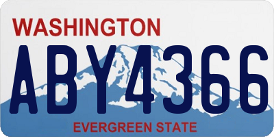 WA license plate ABY4366