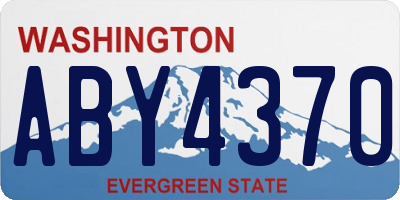 WA license plate ABY4370