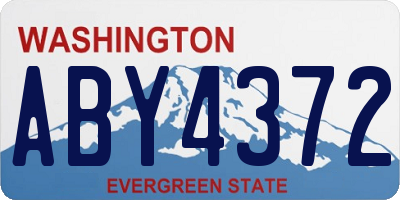 WA license plate ABY4372