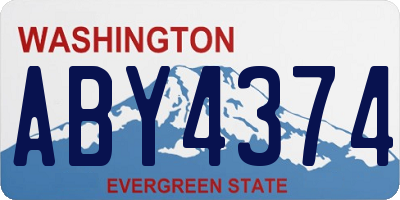 WA license plate ABY4374