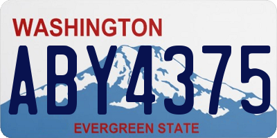 WA license plate ABY4375