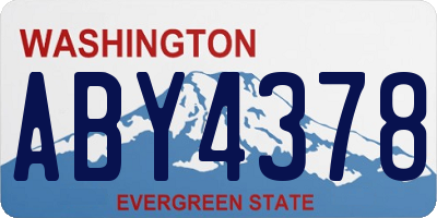 WA license plate ABY4378