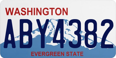 WA license plate ABY4382