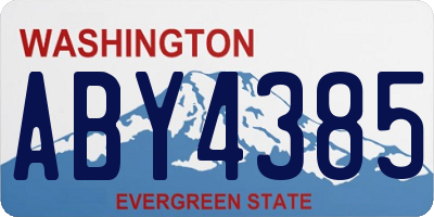 WA license plate ABY4385