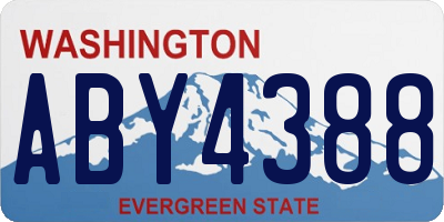 WA license plate ABY4388