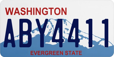 WA license plate ABY4411