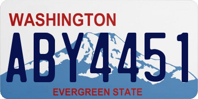 WA license plate ABY4451
