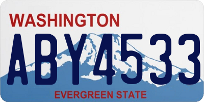 WA license plate ABY4533