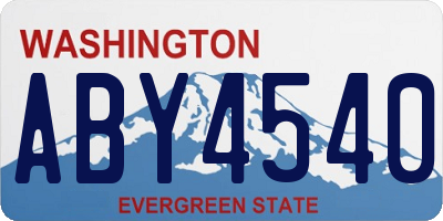 WA license plate ABY4540