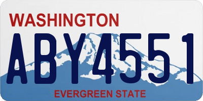 WA license plate ABY4551