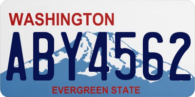 WA license plate ABY4562